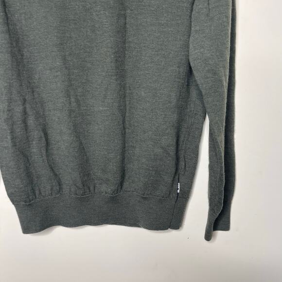 NN07 No nationality New Barca Merino Sweater green Italian yarn crewneck sz L - Picture 6 of 6